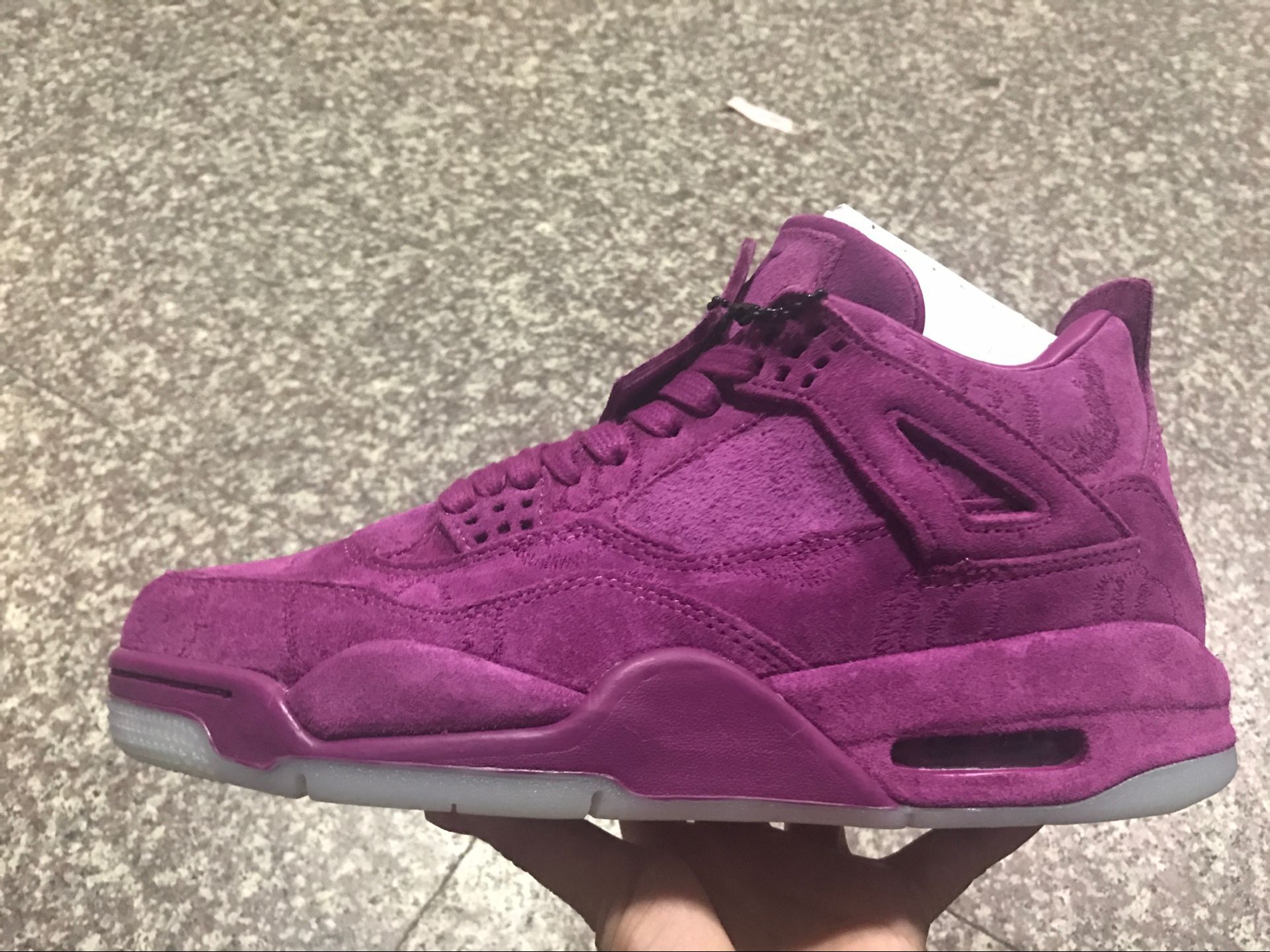 Men Air Jordan 4 Retro Purple Graffiti Shoes